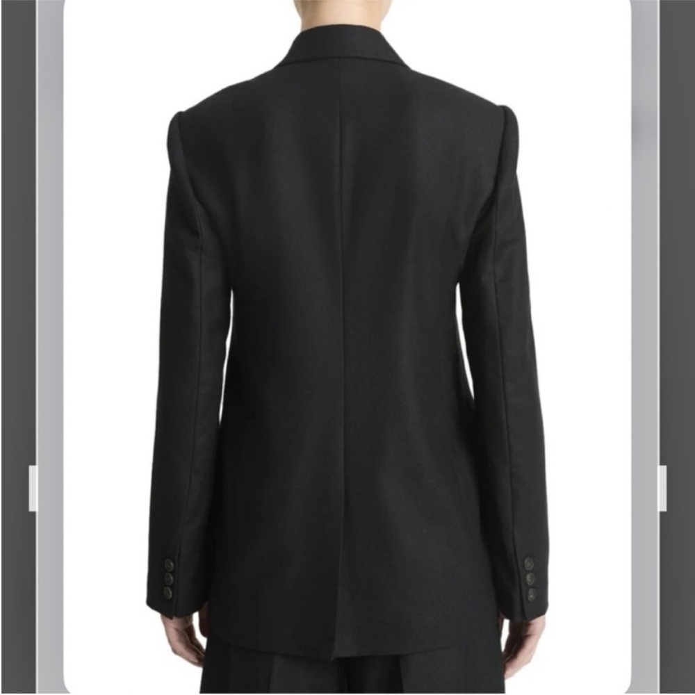 Vince Brushed Wool Blend Flannel Blazer in Black Size 10 - Picture 3 of 10